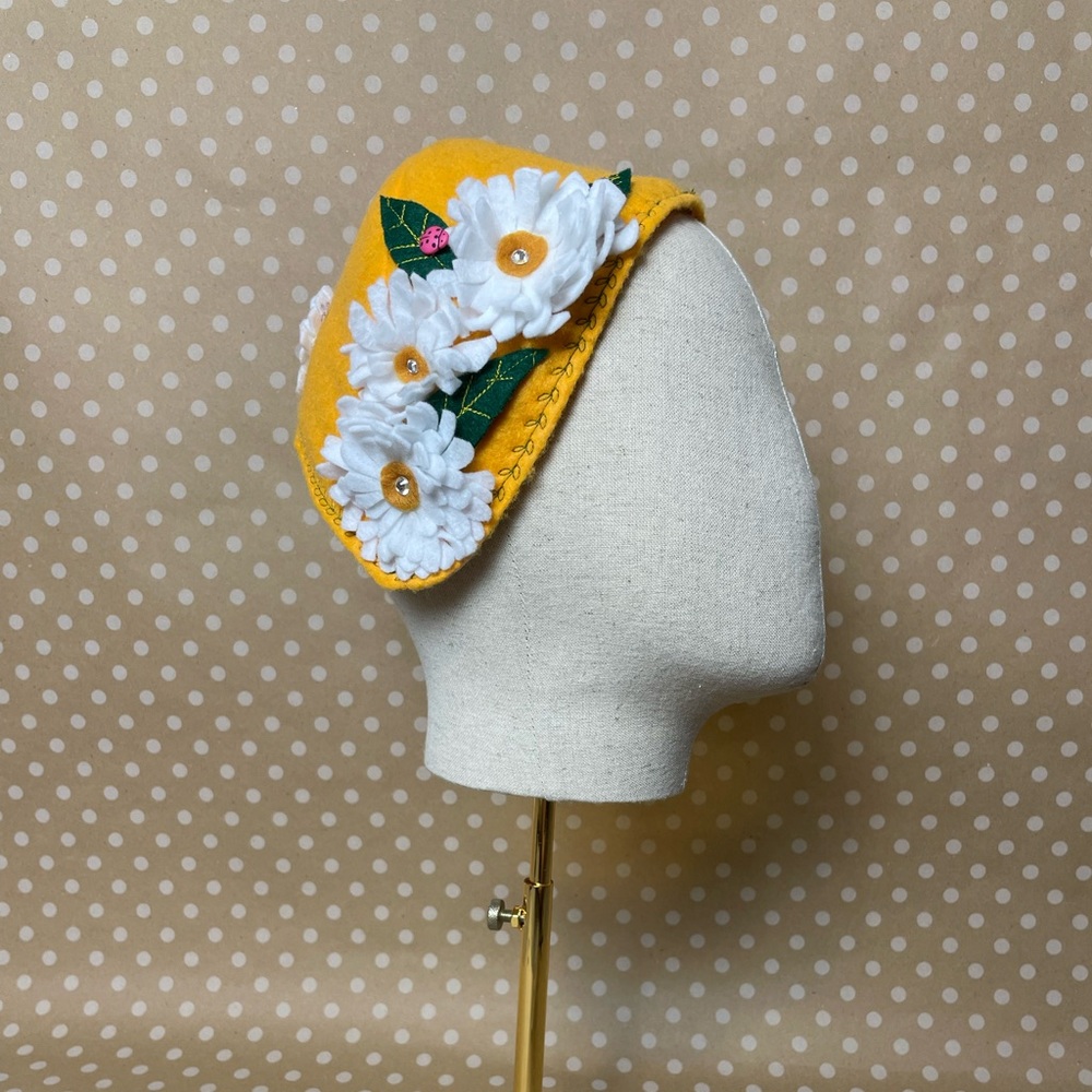 Handmade Felt Daisy Cap